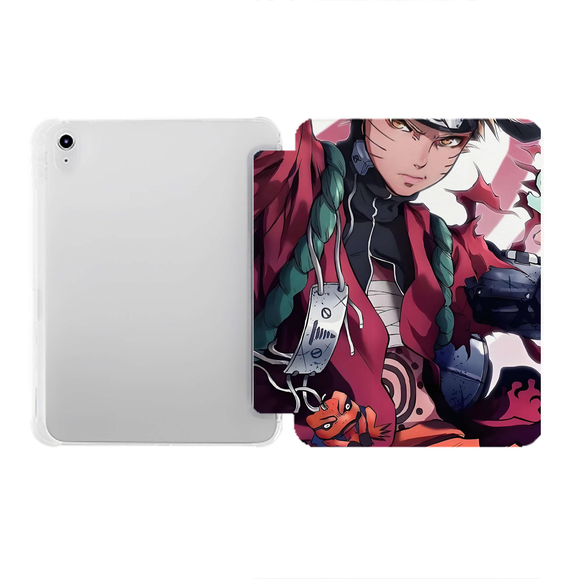 （画像用） NARUTO -ナルト- NARUTO -ナルト- 疾風伝 IPad ケース ペン収納付き 三つ折りスタンド PUレザー×シリコン 対応機種9.5/10.5/10.9インチ
